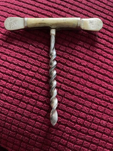 Antique Metal & Bone Corkscrew