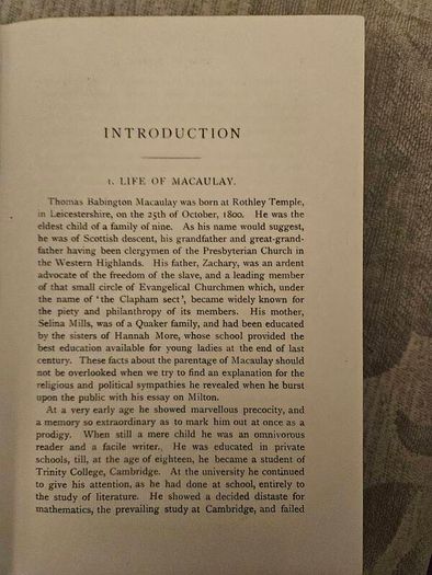 Macaulay's Essay On Mylton. Edited By John Downie. M.a. Hardback In Good Condition.  See Photos For Same.