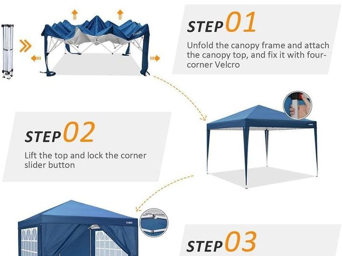 3 x 3 m, folding gazebo, Marquee Waterproof PU coating, heavy duty steel frame, with 4 sandbags