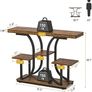 Console Table, 42.5inch Hallway Table Behind Sofa Table with Curved Base, Industrial 4-Tier Narrow Wood Slim Console Table with Storage for Living Room, Entryway, Foyer, Rustic Brown Image 2