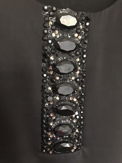 Wallis ladies black satin embellished shift dress size 10