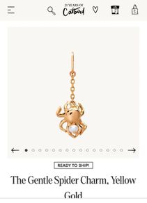 14k solid yellow gold and pearl spider charm from the jewelry brand CATBIRD NYC
