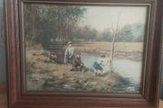 Framed Picture .. Excellent Quality Solid Walnut Frame