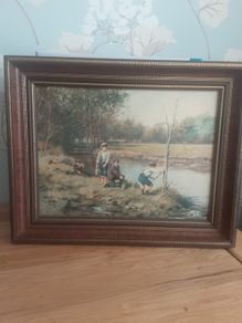 Framed Picture .. Excellent Quality Solid Walnut Frame