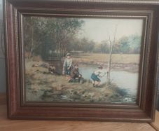 Framed Picture .. Excellent Quality Solid Walnut Frame