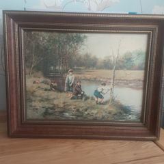 Framed Picture .. Excellent Quality Solid Walnut Frame