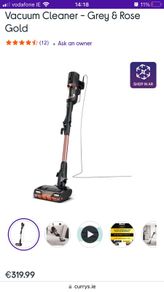 SHARK Anti Hair Wrap Upright Bagless Vacuum Cleaner - Grey & Rose Gold
