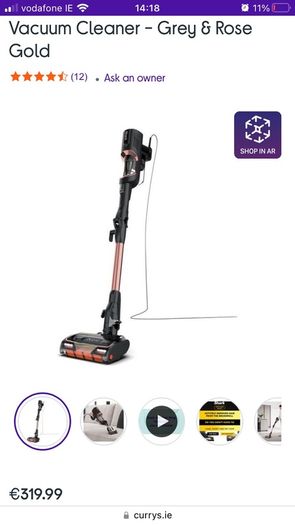SHARK Anti Hair Wrap Upright Bagless Vacuum Cleaner - Grey & Rose Gold
