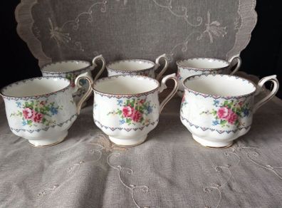 Highly collectable Vintage Royal Albert "Petit Point" six tea cups