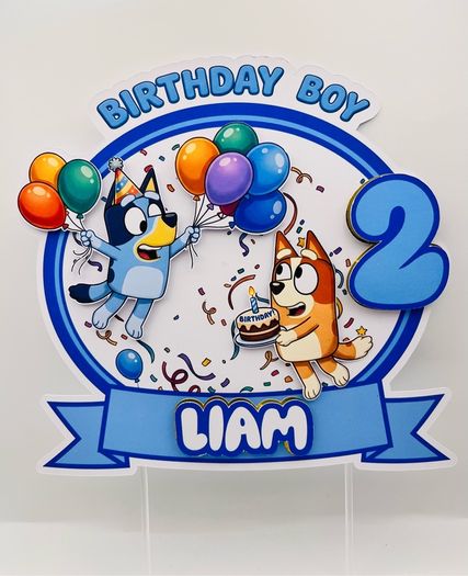 Bluey themed cake toppers