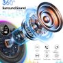Bluetooth Shower Speaker, 2025 Portable Bluetooth Speaker 5.3 with Time Display, IPX7 Waterproof with Suction Cup, RGB Lights, Stereo Bass, Wireless for Bathroom/Party/Travel/Outdoor, Black Image 2