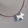 Swarovski crystal blue dog corded necklace very good condition Image 3
