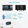 Projection Alarm Clock, Alarm Clocks Bedside Mains Powered, Projection Clock with FM Radio, Large VA Display, 4-Level Dimmer, Snooze, Digital Clock for Bedroom Image 5