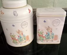 Peter Rabbit storage containers x 2