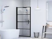 Shower Door Tempered Glass 91x195 cm Black