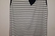 Ivory &amp; Black Stripe Sleeveless Top , UK 16 (Fits 18), AV