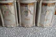 Vintage set of 6 Vintage German pre-war Lustreware kitchen storage jars