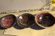 African Safari Animal Soap Stone Bowls Trinket Dish Painted the large one toAfrican Safari Animal Soap Stone Bowls Trinket Dish Painted the large one to right is 15.00 euro the smaller 2 is 10.00 euro each.