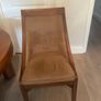 Walnut dining table & 4 velvet chairs Image 3