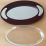 Serving Salver, Wood, Glass with Silver Trim Image 2