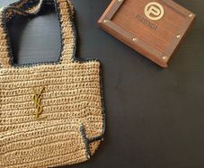 Luxury Woven Tote Bag - Camel