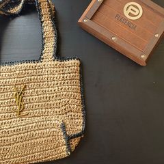 Luxury Woven Tote Bag - Camel