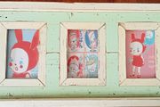 Light Green Rustic Collage Frame for 3 Photos or Prints