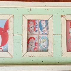 Light Green Rustic Collage Frame for 3 Photos or Prints