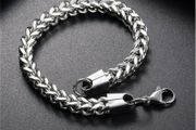 Stainless Steel Silverly Bracelets Bali Foxtail Chain Bracelet Male Jewelry 19cm