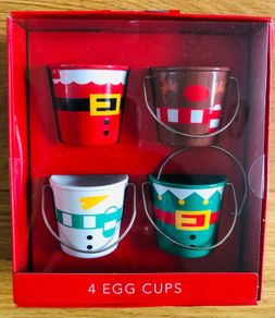 4 Christmas Egg Cups
