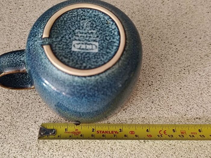 Set of 4 IKEA GLADELIG Mugs Deep Blue  Earthy Gold