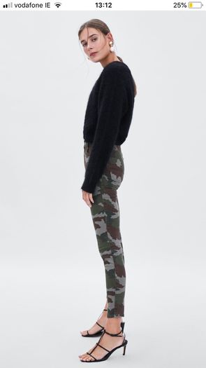 Zara skinny camouflage jeans 34/6 brand new