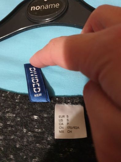 divided h&m black grey small medium tank top