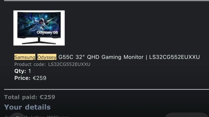 Samsung Odyssey G5 32 Inch 1440p Curved Gaming Monitor