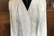 Cream Jaeger long sleeve double-breasted blouse