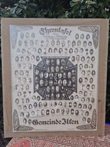 WW1 Original llten German Wall Photo Plaque Memorial