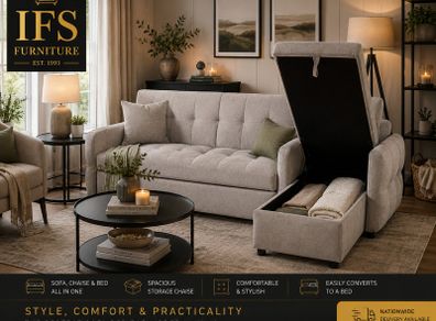 New Corner Sofa bed with storage ONLY 599
