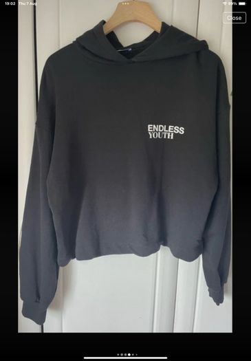 hoodie Zara black hoodie with logo detail medium