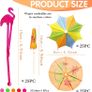 75Pcs Cocktail Accessories Stirrers, Flamingo Swizzle Sticks and 2 Kinds Paper Umbrella Sticks, Reusable Cocktail Decorations for Drinks Hawaiian Summer Party Pub Home Bar Accessories, Mixed Color Image 2