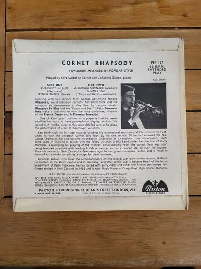Ken Smith Cornet Rhapsody 7 inch EP Paxton PEP127
