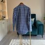 Mens Tommy Hilfiger Long-sleeve Shirt in a Navy and Blue Check Pattern Image 9