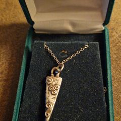 Silver Celtic Design Pendant and Necklace