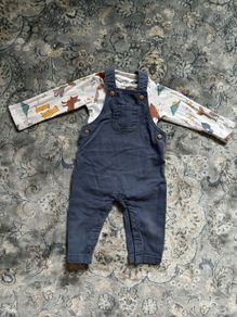 M&S baby boy dungaree set size 6-9m