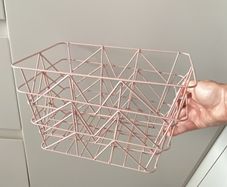 Blush Pink Wire Storage Basket | Home Organisation | Bathroom | Kitchen | Desk