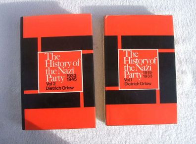 THE HISTORY OF THE NAZI PARTY (Dietrich Orlow) - both volumns 1 (1971) & volumn 2 (1973). UK 1st edition hardbacks with dust-jackets