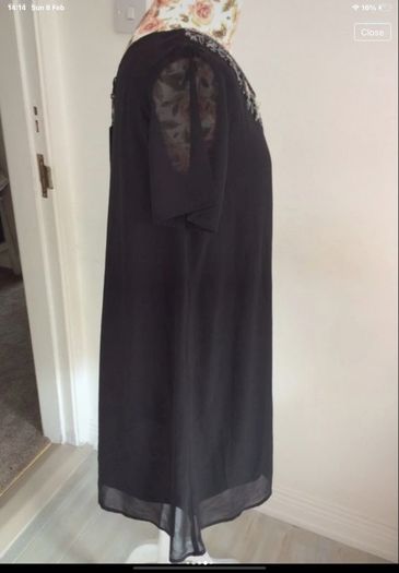 dress Bnwt byoung dress size 38 black chiffon with embellished neckline short sleeves
