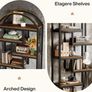 Industrial Style Bookcase with Geometric Metal Frame and Open Shelves, Freestanding Image 3