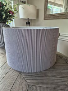 16" Grey Ribbed lampshade