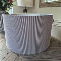 16" Grey Ribbed lampshade