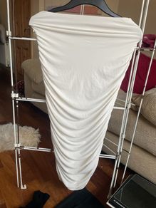 Ruched mini dress cream colour size S